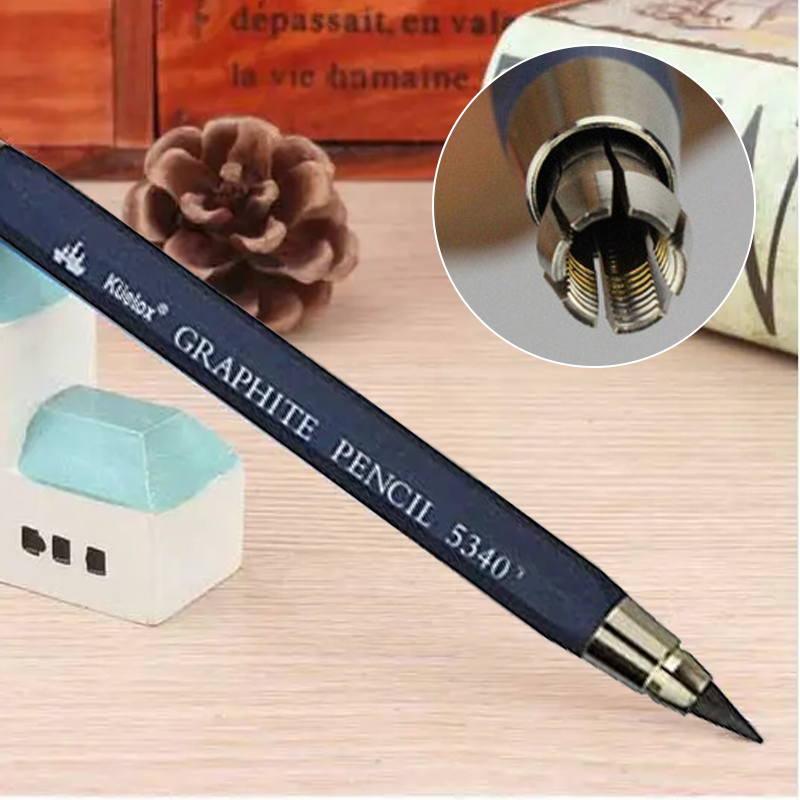 Heavy Duty 5.6mm Metal Mechanical Pencil for Sketching and Drafting