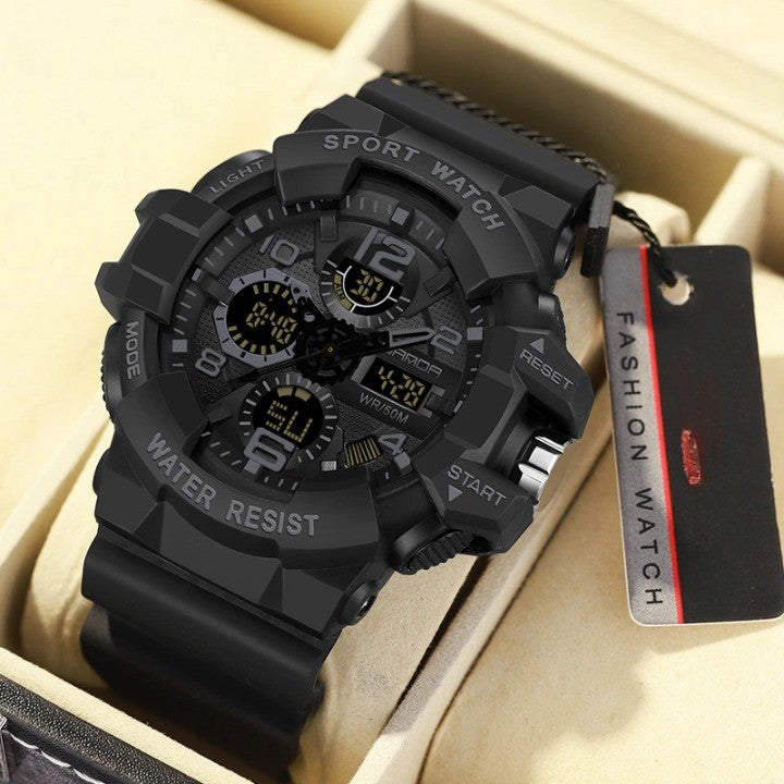 Heavy Duty Waterproof Digital Watch with Resin Case and Band