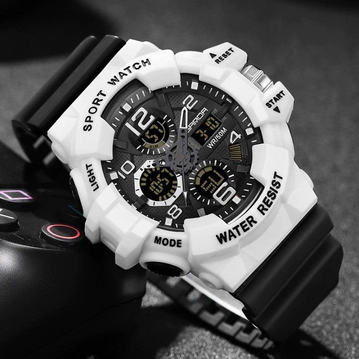 Heavy Duty Waterproof Digital Watch with Resin Case and Band
