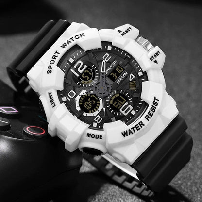 Heavy Duty Waterproof Digital Watch with Resin Case and Band