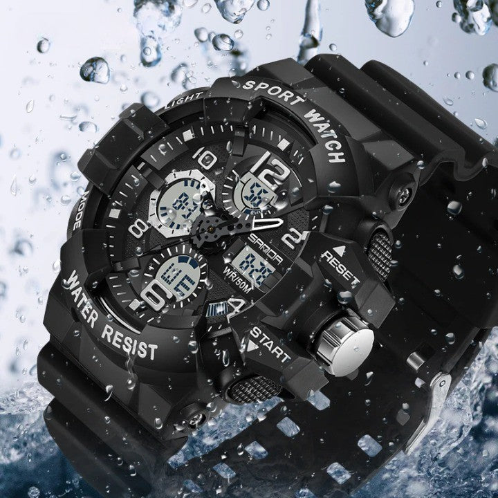 Heavy Duty Waterproof Digital Watch with Resin Case and Band