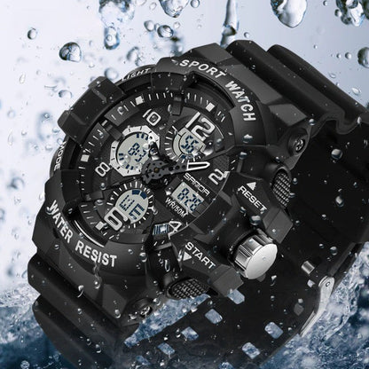 Heavy Duty Waterproof Digital Watch with Resin Case and Band