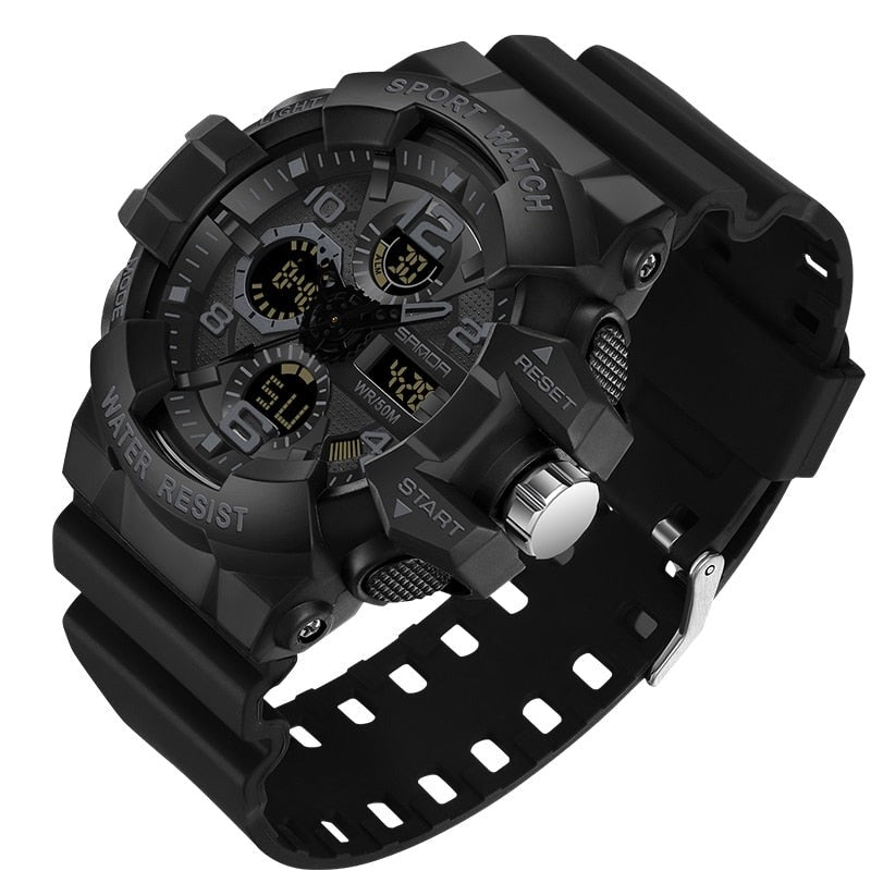 Heavy Duty Waterproof Digital Watch with Resin Case and Band