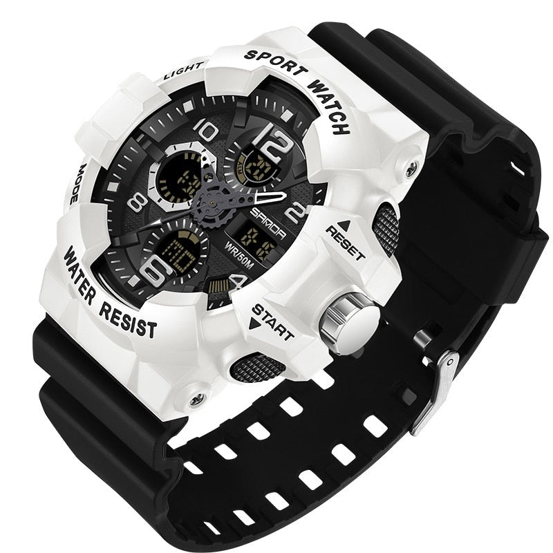 Heavy Duty Waterproof Digital Watch with Resin Case and Band