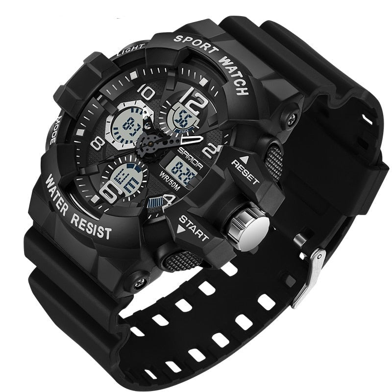 Heavy Duty Waterproof Digital Watch with Resin Case and Band
