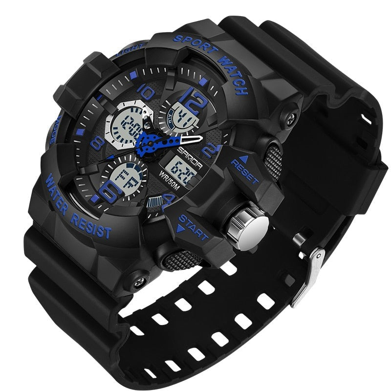 Heavy Duty Waterproof Digital Watch with Resin Case and Band