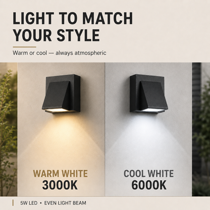 IP65 Outdoor Wall Sconce with Integrated 5W LED