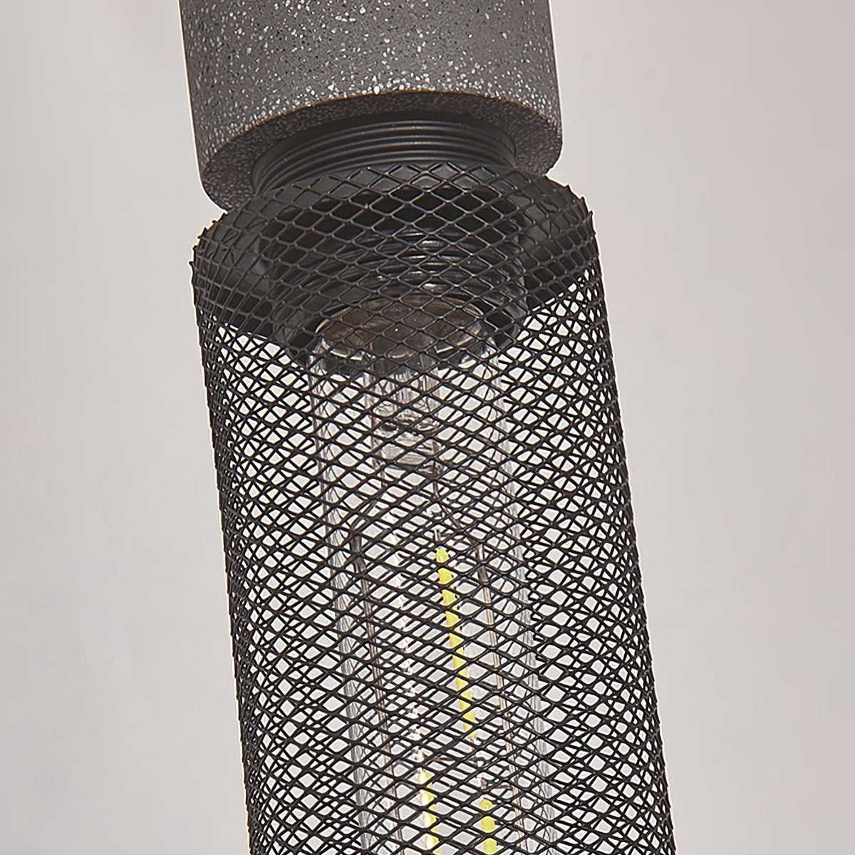 Industrial Concrete Pendant Light with Metal Mesh Shade