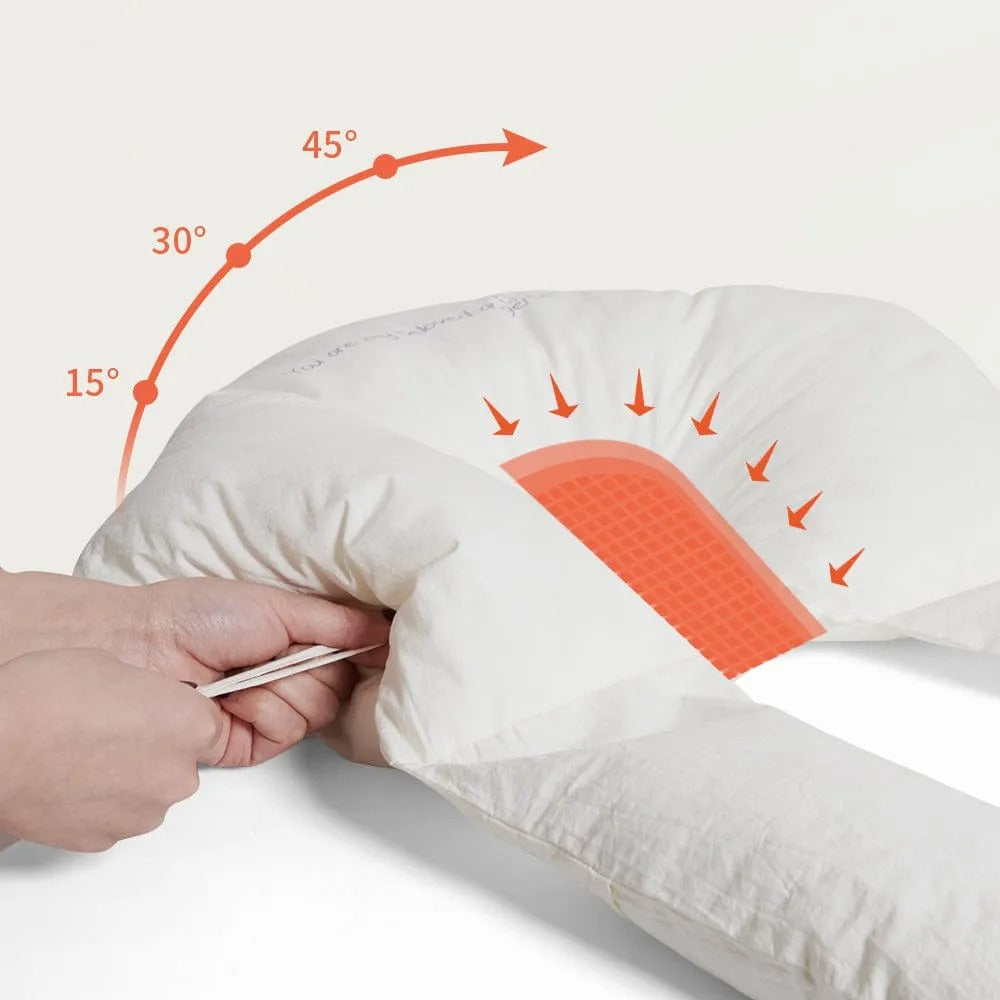 Infant Pillow with Recessed Head Support and Adjustable Side Drawstrings