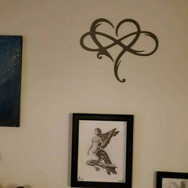 Infinity Heart Iron Wall Decoration with Mother of Pearl