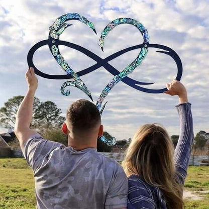 Infinity Heart Iron Wall Decoration with Mother of Pearl