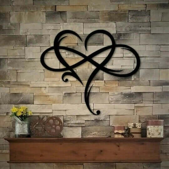 Infinity Heart Iron Wall Decoration with Mother of Pearl