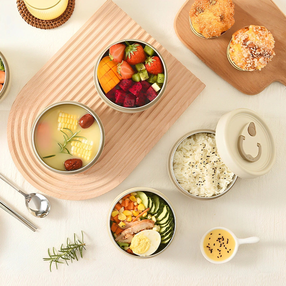Insulated Stainless Steel Lunch Box with Leak-Resistant Seal
