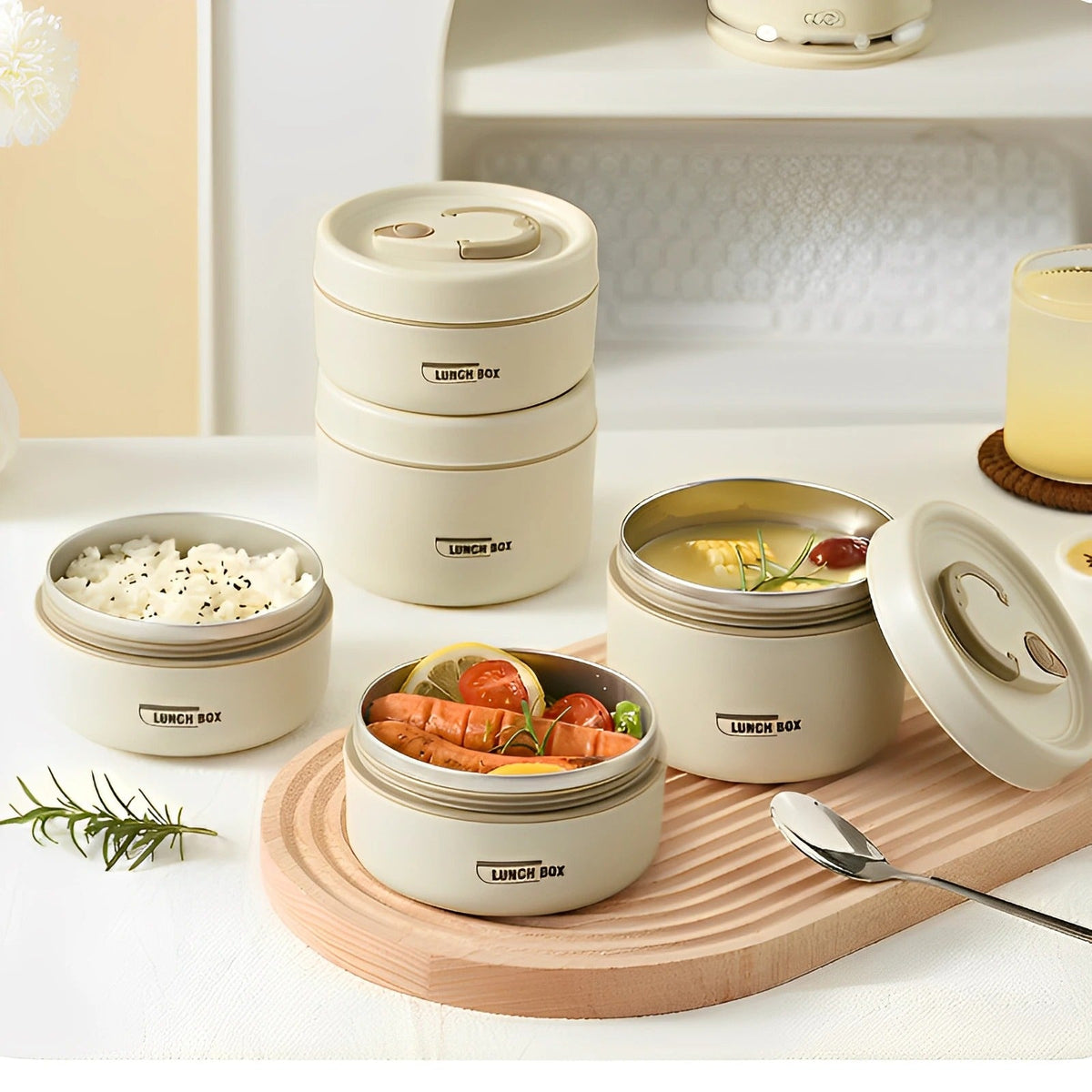 Insulated Stainless Steel Lunch Box with Leak-Resistant Seal