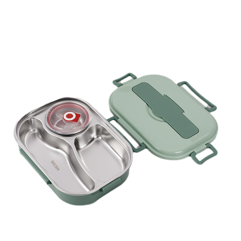 Insulated Thermal Lunch Box with Multiple Food Compartments and Soup Bowl