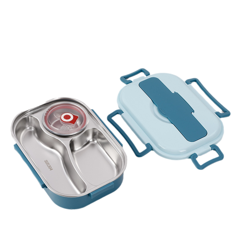 Insulated Thermal Lunch Box with Multiple Food Compartments and Soup Bowl