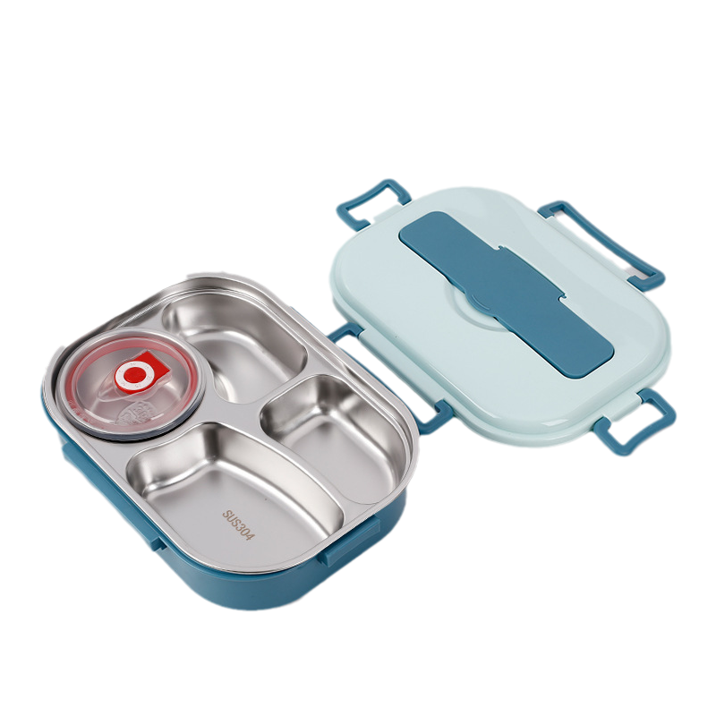Insulated Thermal Lunch Box with Multiple Food Compartments and Soup Bowl