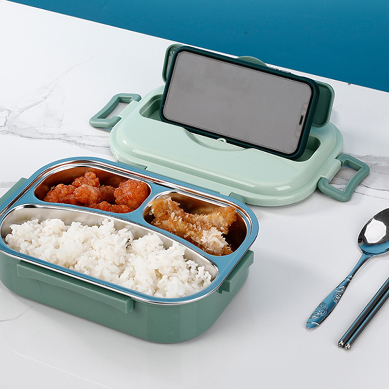 Insulated Thermal Lunch Box with Multiple Food Compartments and Soup Bowl