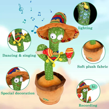 Interactive Talking Dancing Cactus Toy for Kids with 120 English Songs