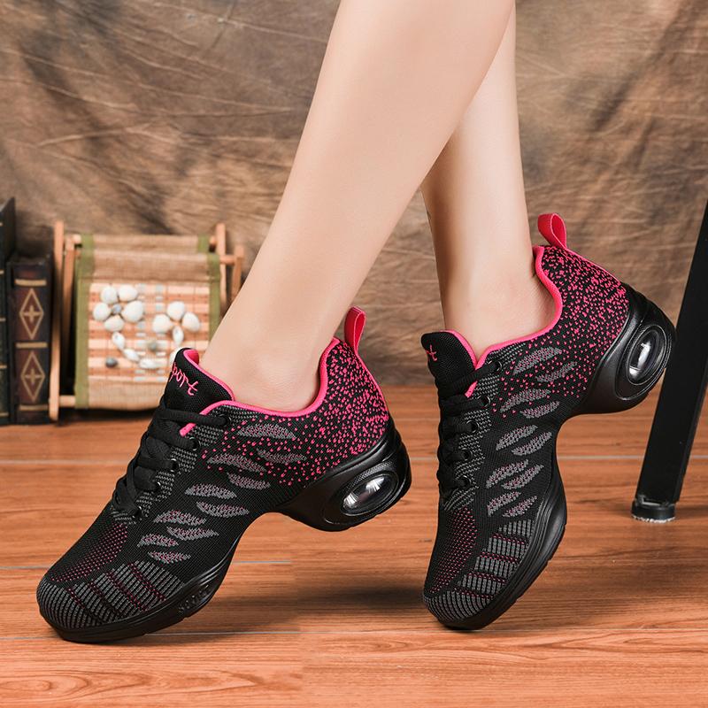 Jazz Dance Shoes with Breathable Mesh Upper and Cushioned Air Sole