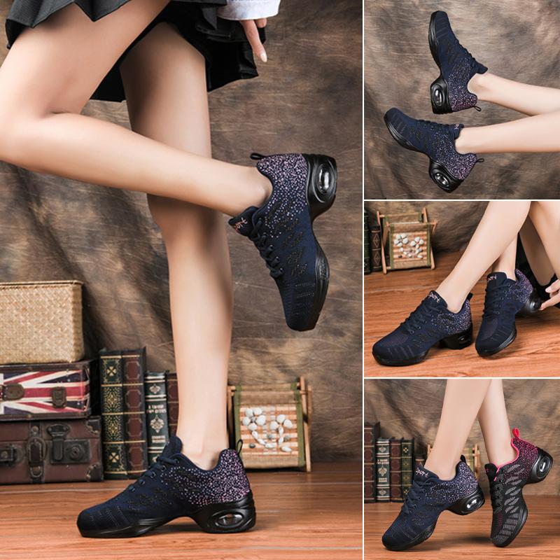 Jazz Dance Shoes with Breathable Mesh Upper and Cushioned Air Sole