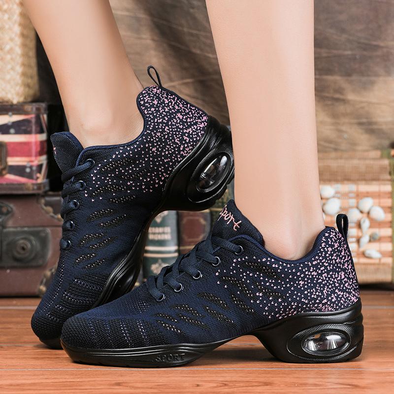 Jazz Dance Shoes with Breathable Mesh Upper and Cushioned Air Sole