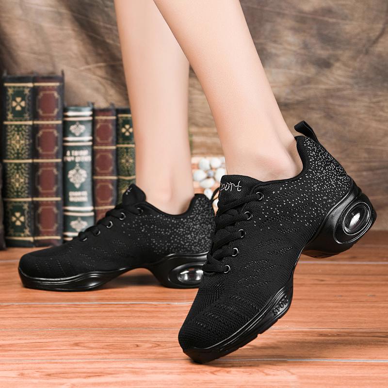 Jazz Dance Shoes with Breathable Mesh Upper and Cushioned Air Sole