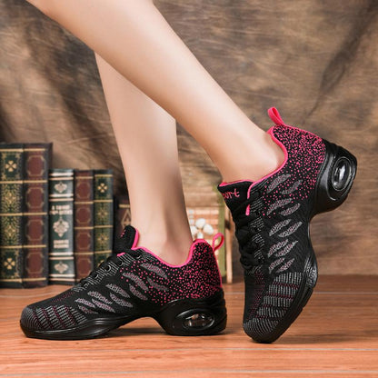 Jazz Dance Shoes with Breathable Mesh Upper and Cushioned Air Sole