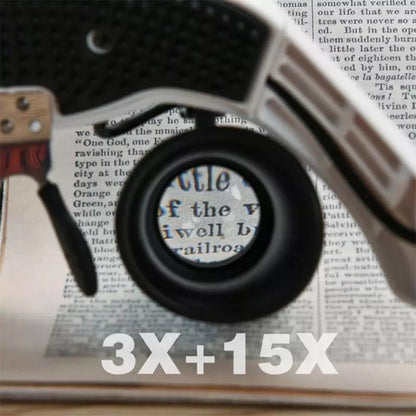 Jeweler Headband Magnifier with LED Light and 4 Lens Magnifications