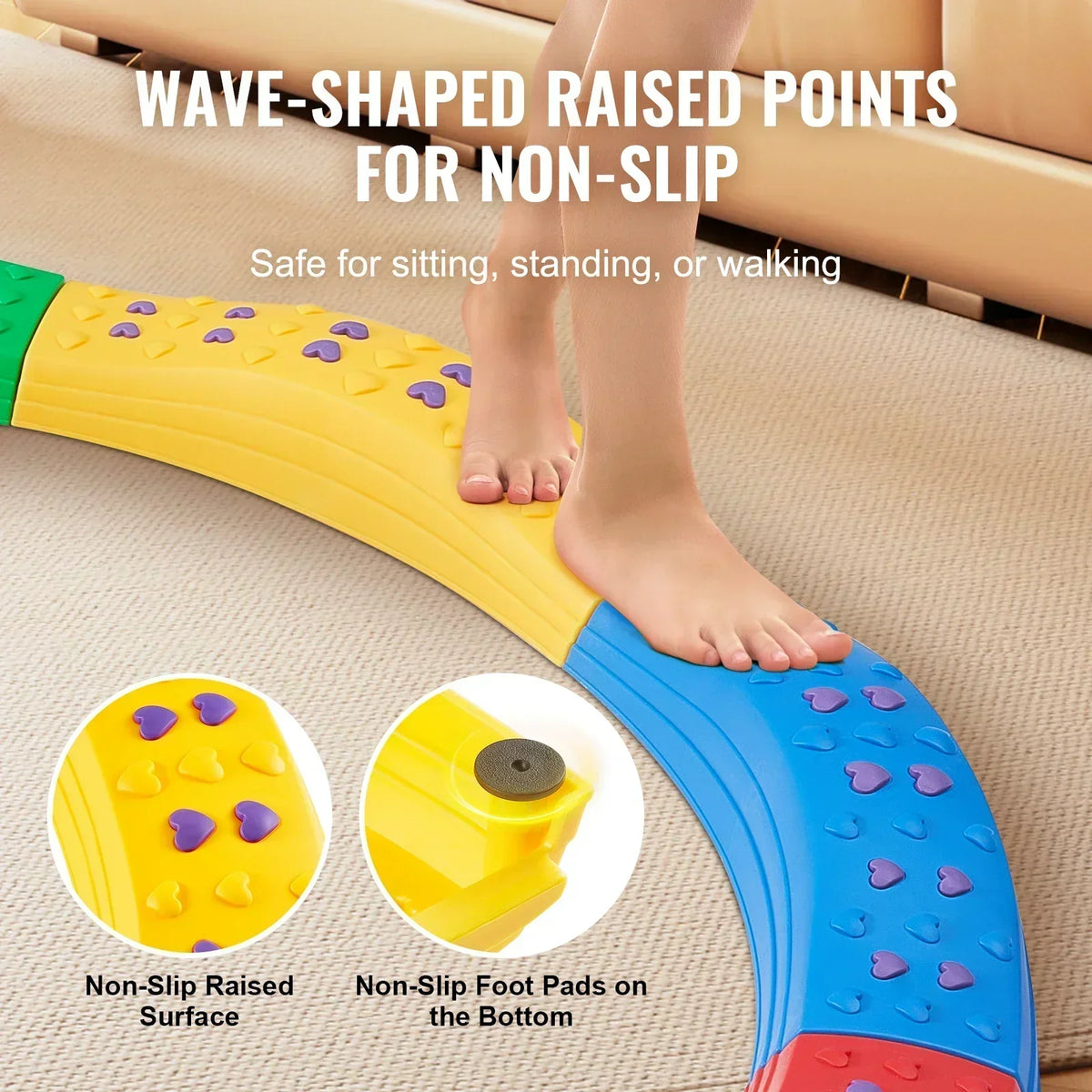 Kids Adjustable Balance Beam Set for Indoor and Outdoor Play