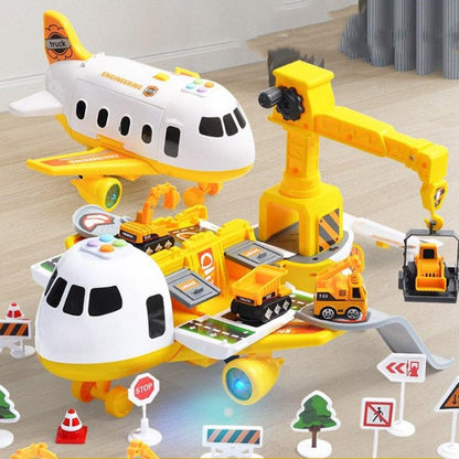 Kids Airplane Toy Set with Mini Vehicles and Accessories for Imaginative Play