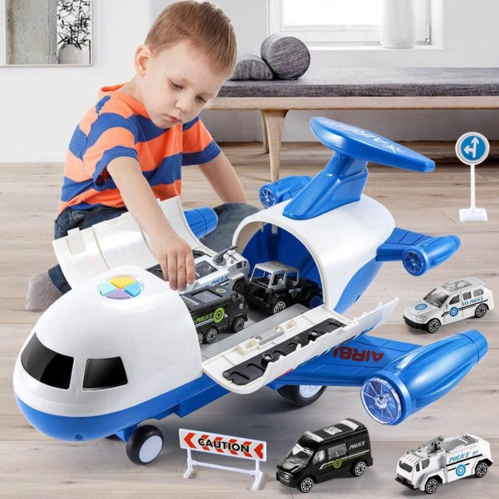 Kids Airplane Toy Set with Mini Vehicles and Accessories for Imaginative Play