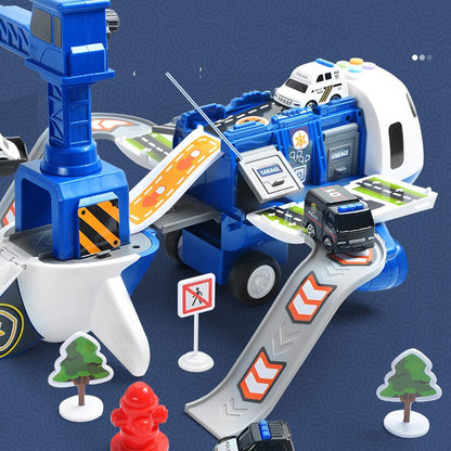 Kids Airplane Toy Set with Mini Vehicles and Accessories for Imaginative Play