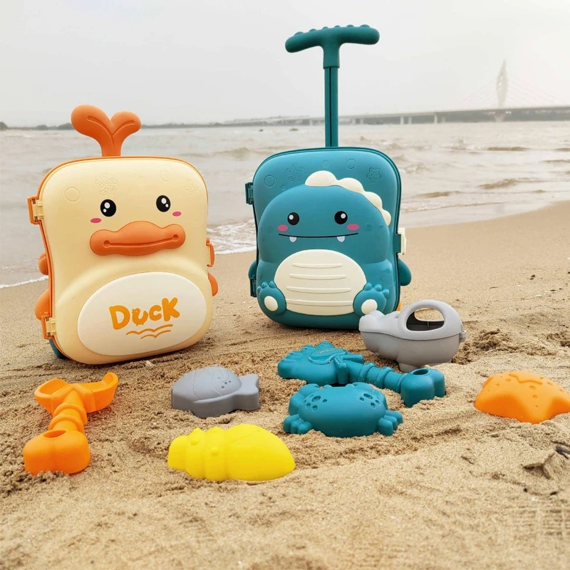 Kids' Beach Play Cart with Rake, Shovel, Watering Can and Water Mill