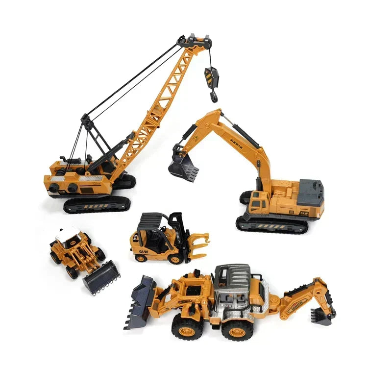 Kids Construction Vehicle Playset with Tower Crane, Excavator and Crane Models