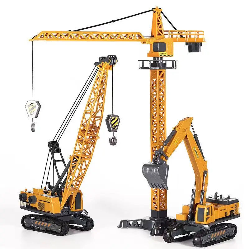 Kids Construction Vehicle Playset with Tower Crane, Excavator and Crane Models
