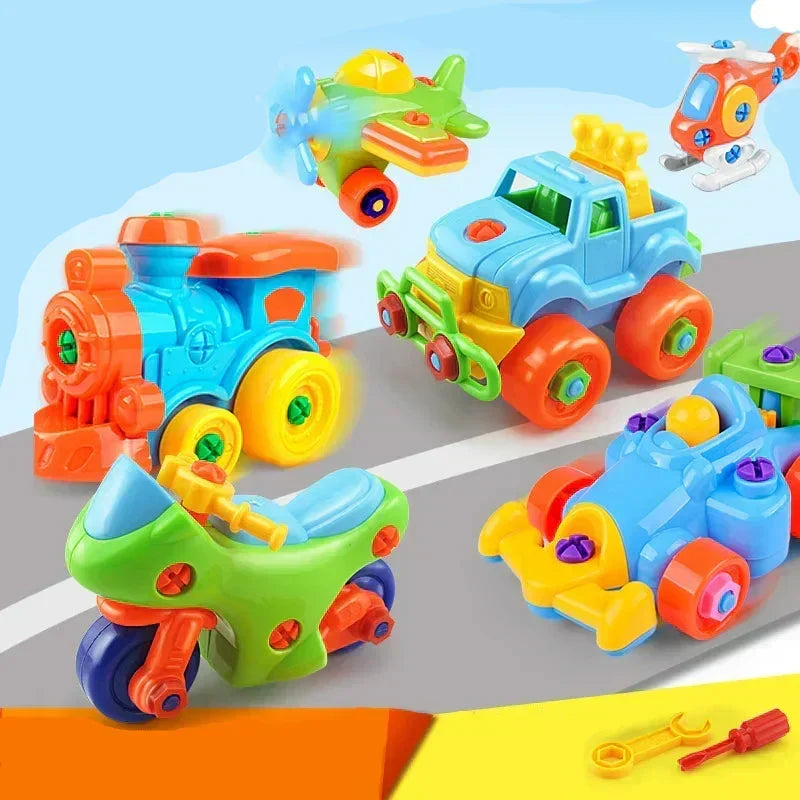Kids DIY Vehicle Building Set with Screw Assembly
