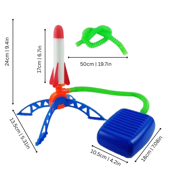 Kids' Outdoor Stomp Rocket Launcher Set with Foam Rockets
