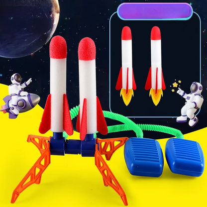 Kids' Outdoor Stomp Rocket Launcher Set with Foam Rockets