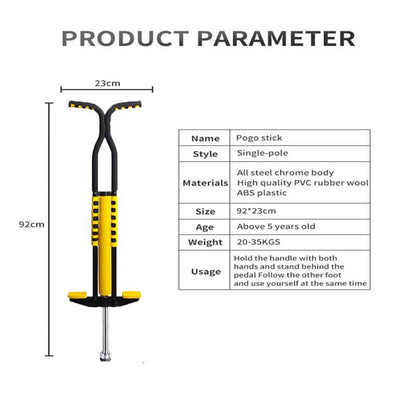 Kids Pogo Stick for Ages 9+ with Non-Slip Foot Pedals and Foam Handle