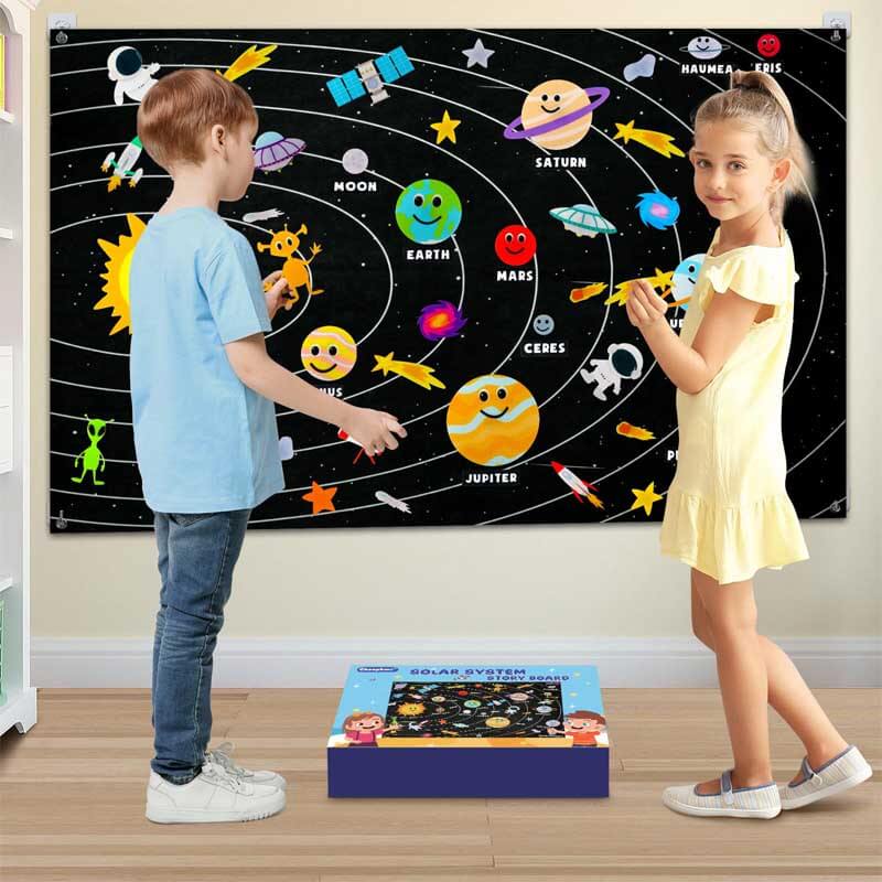 Kids' Solar System Felt Board Set with 63 Interactive Pieces