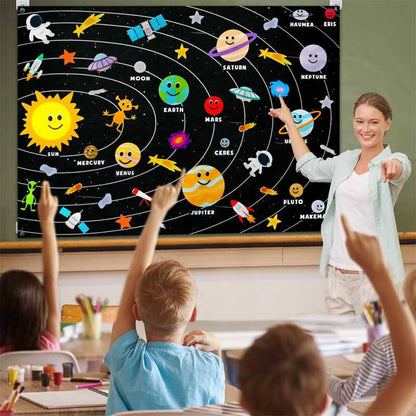 Kids' Solar System Felt Board Set with 63 Interactive Pieces