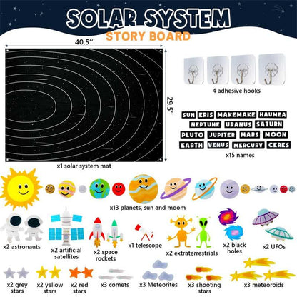 Kids' Solar System Felt Board Set with 63 Interactive Pieces