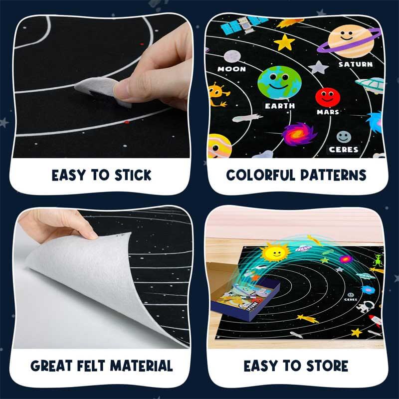 Kids' Solar System Felt Board Set with 63 Interactive Pieces