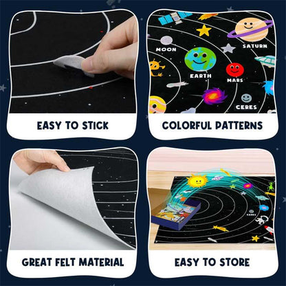 Kids' Solar System Felt Board Set with 63 Interactive Pieces