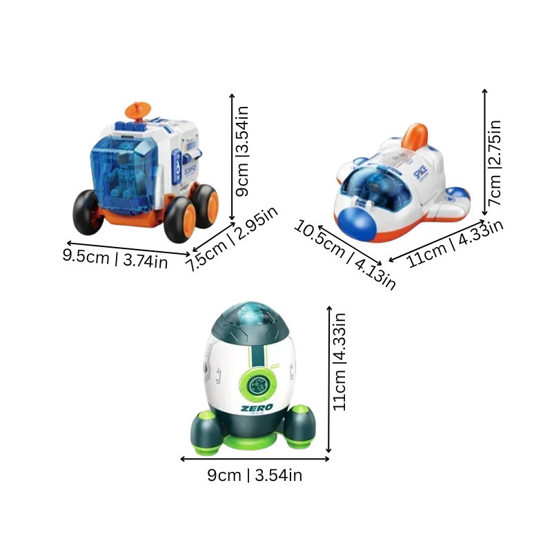 Kids Space Adventure Toy Set with Astronaut Vehicles and Detachable Parts