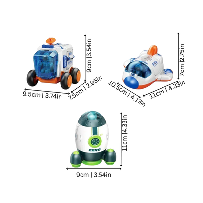 Kids Space Adventure Toy Set with Astronaut Vehicles and Detachable Parts