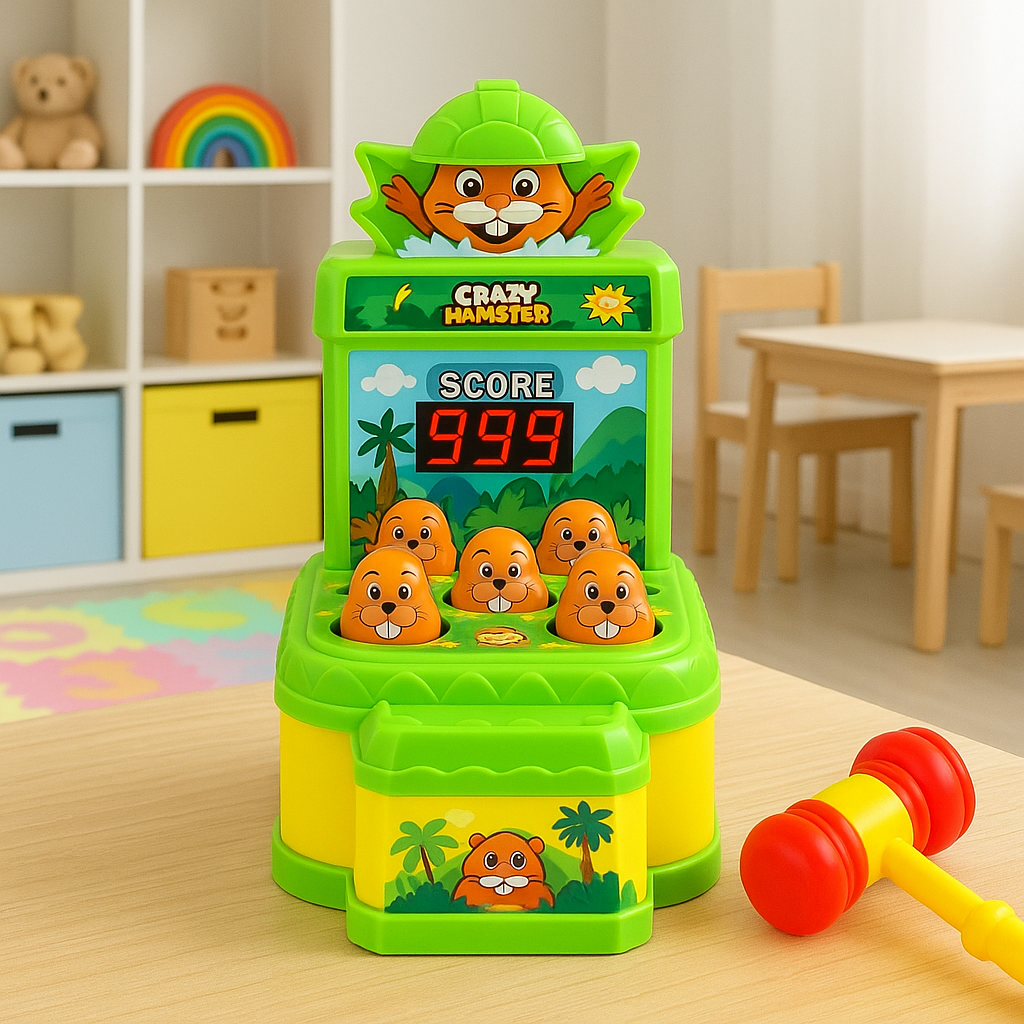 Kids' Whack-A-Mole Arcade Game with Two Hammers and Flashing Lights