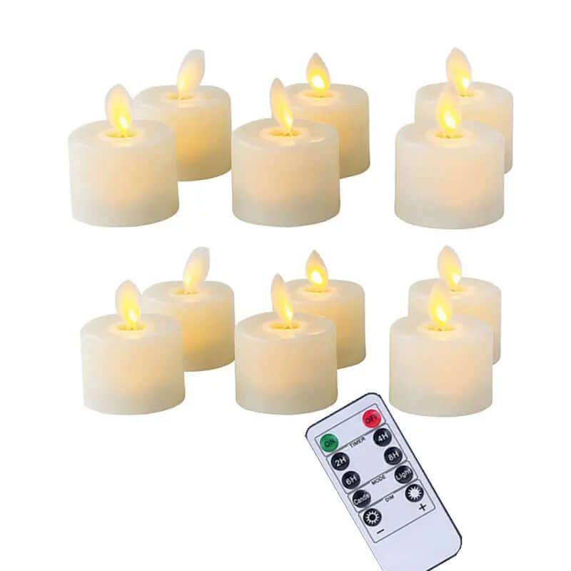 LED Candle Holder Set with Moving Wick and Remote