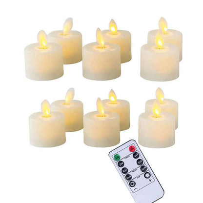 LED Candle Holder Set with Moving Wick and Remote